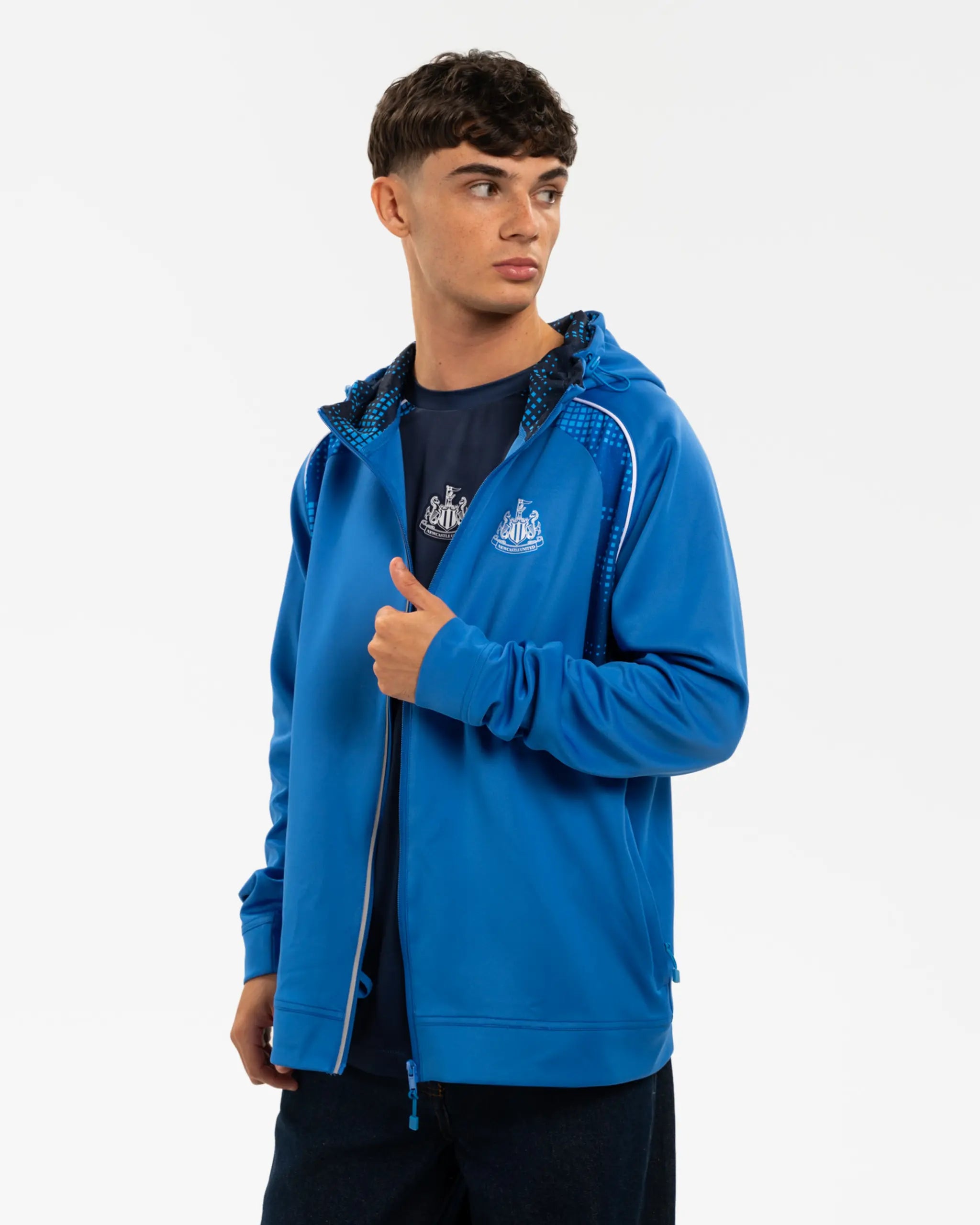 Newcastle United Men's Blue Tech Poly Full Zip Hoodie