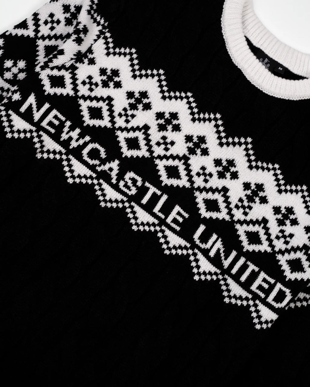 Newcastle United Black Cable Knit Christmas Jumper
