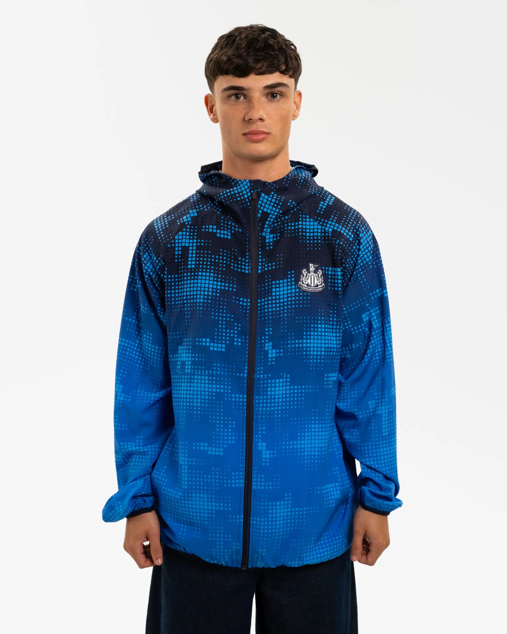 Newcastle United Men's Blue Tech Poly Lightweight Jacket
