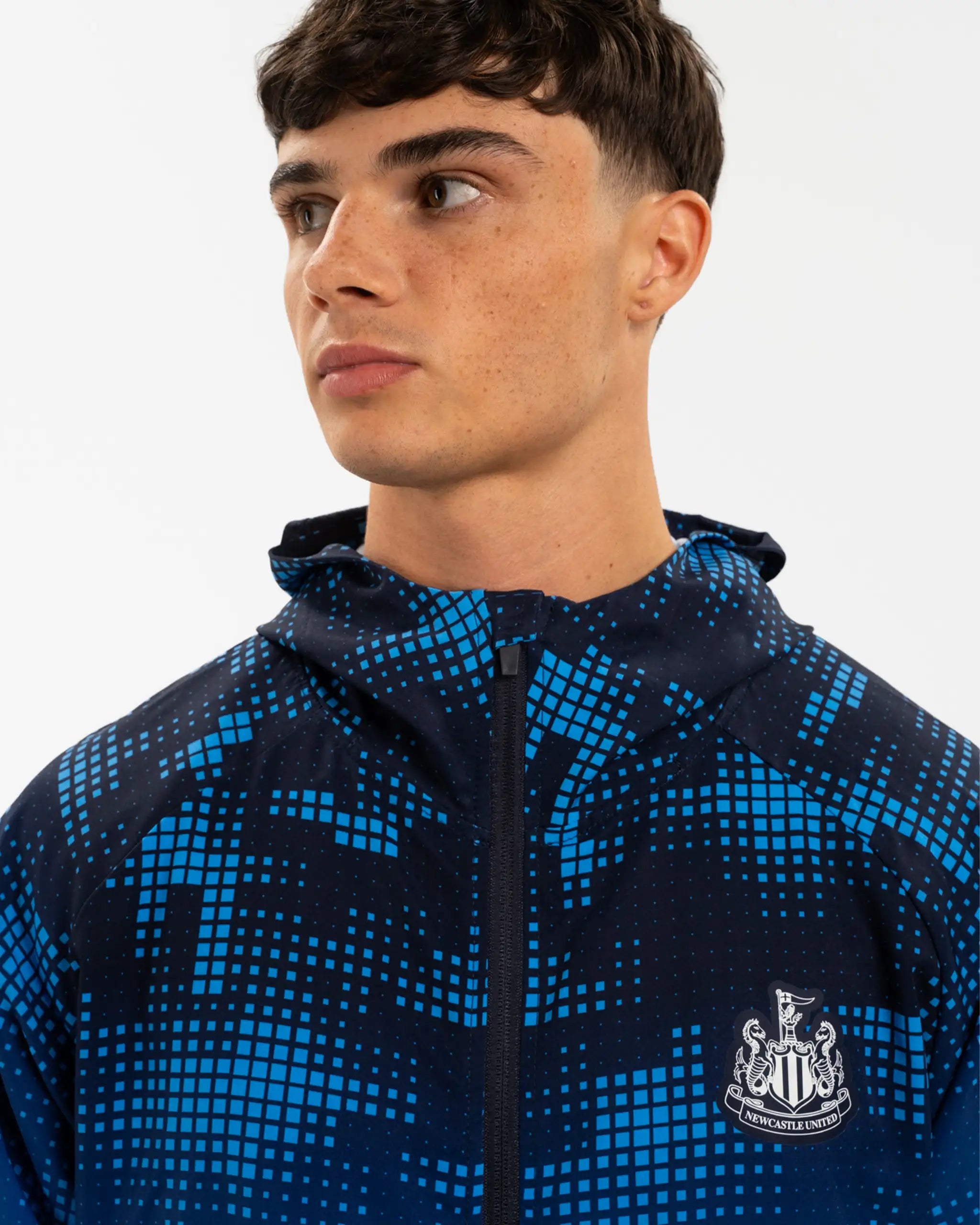 Newcastle United Men's Blue Tech Poly Lightweight Jacket