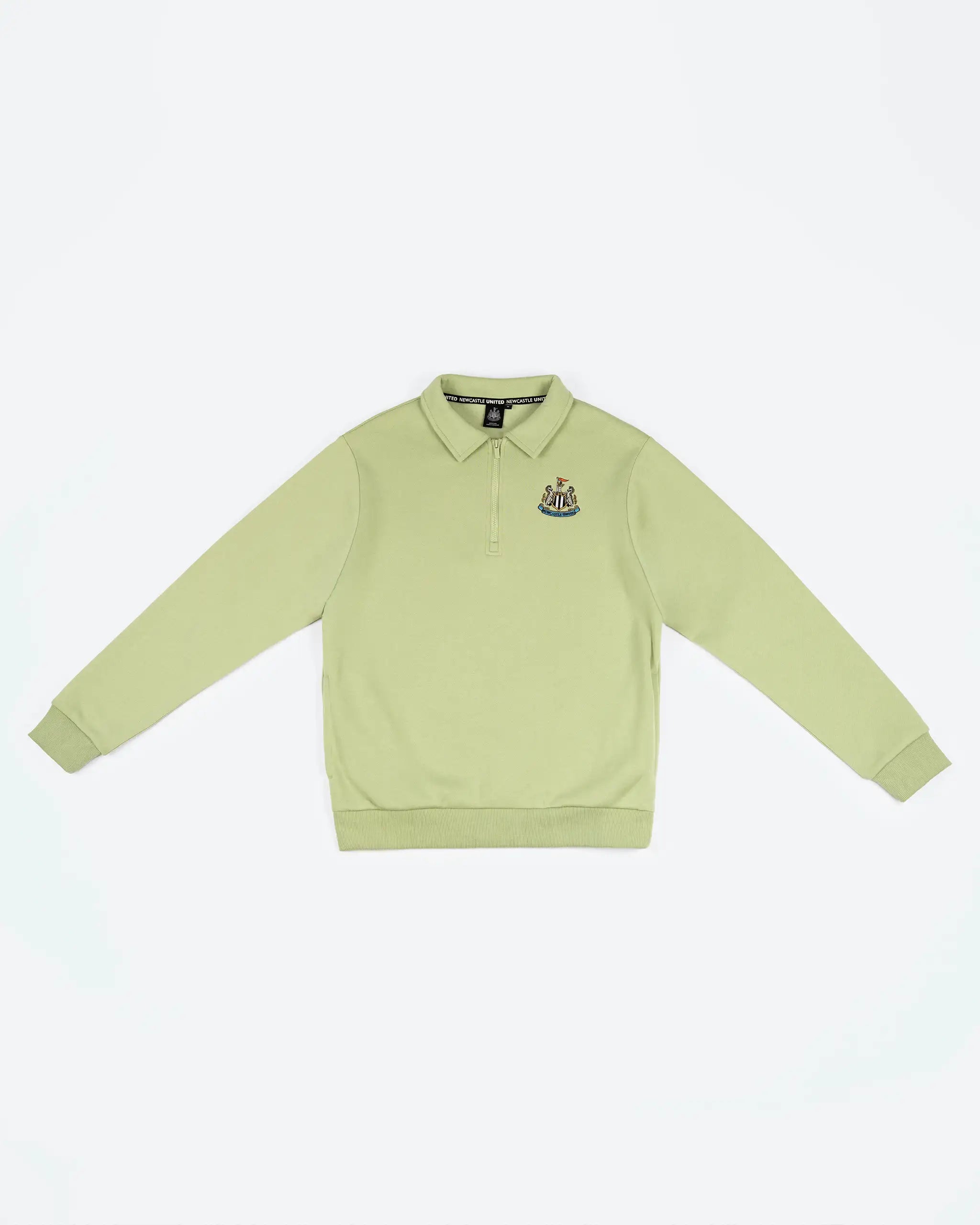 Newcastle United Men's Essentials Range Green 1/4 Zip Sweater