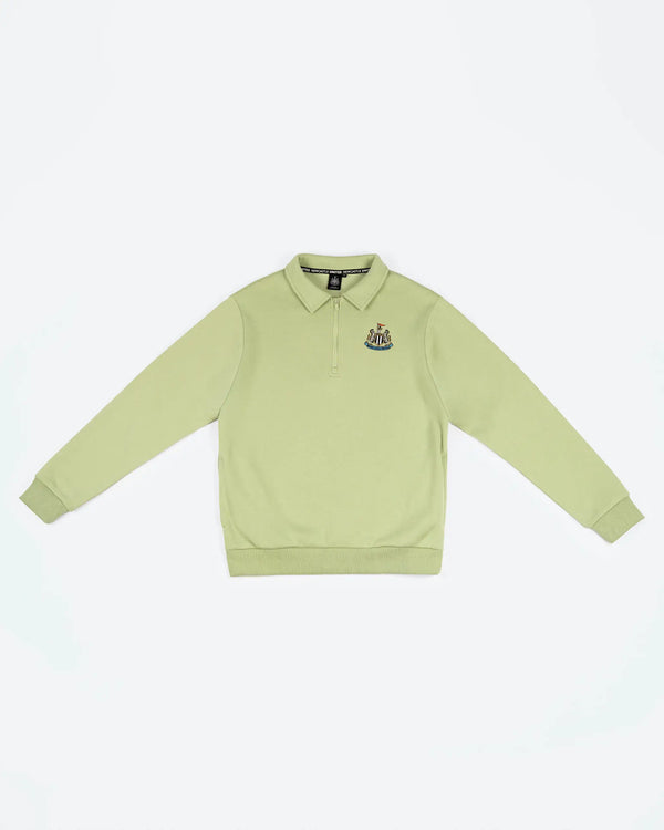 Newcastle United Men's Essentials Range Green 1/4 Zip Sweater