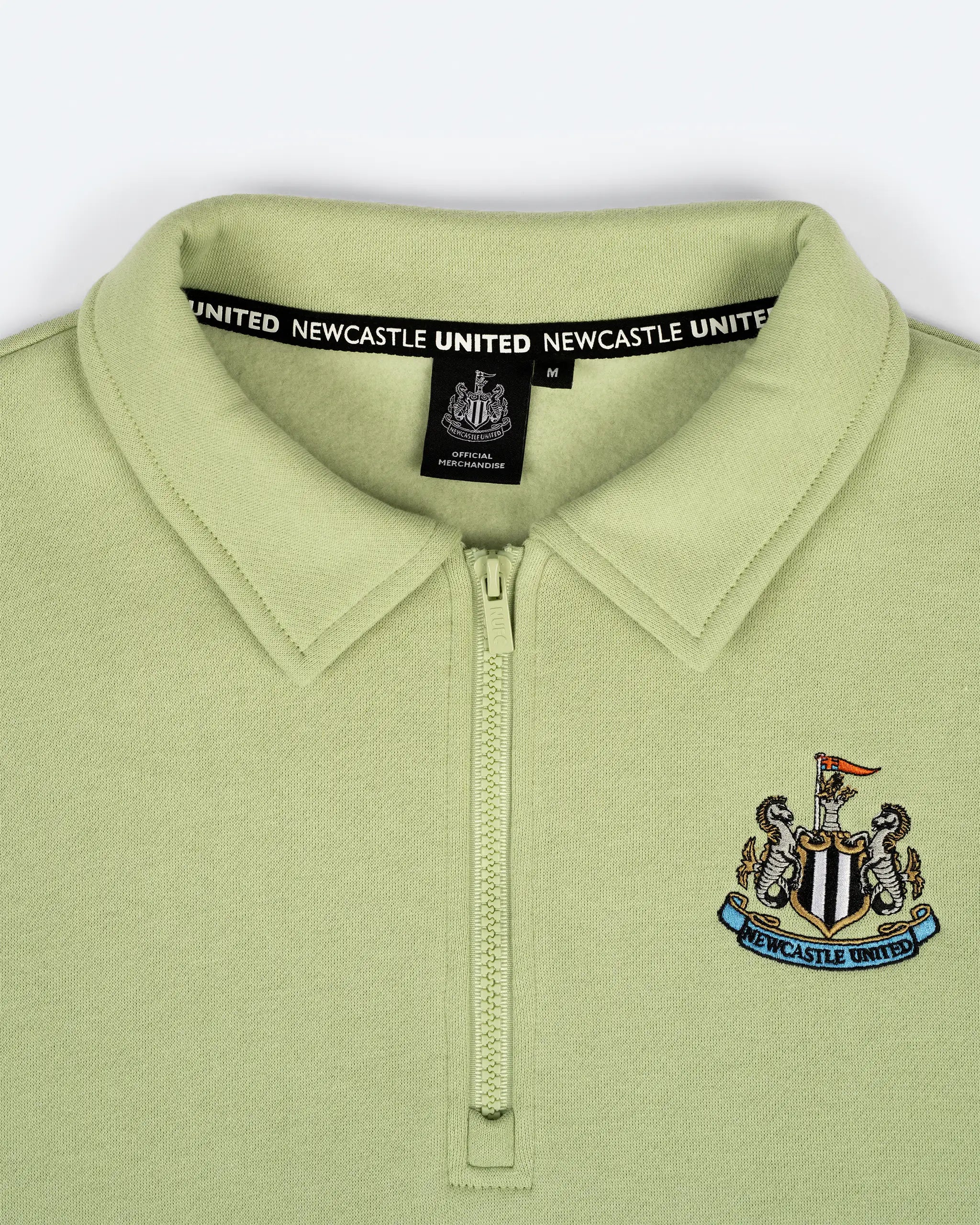 Newcastle United Men's Essentials Range Green 1/4 Zip Sweater