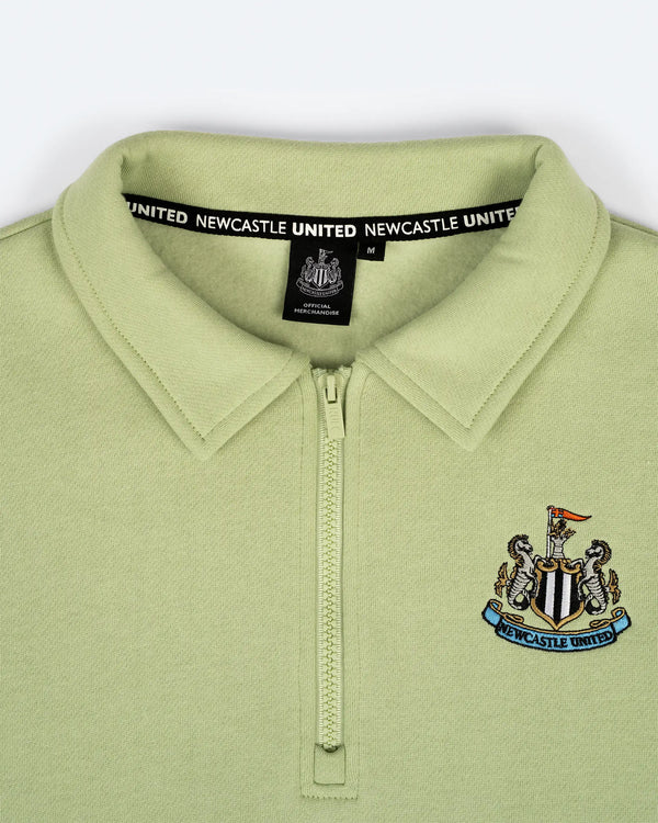 Newcastle United Men's Essentials Range Green 1/4 Zip Sweater