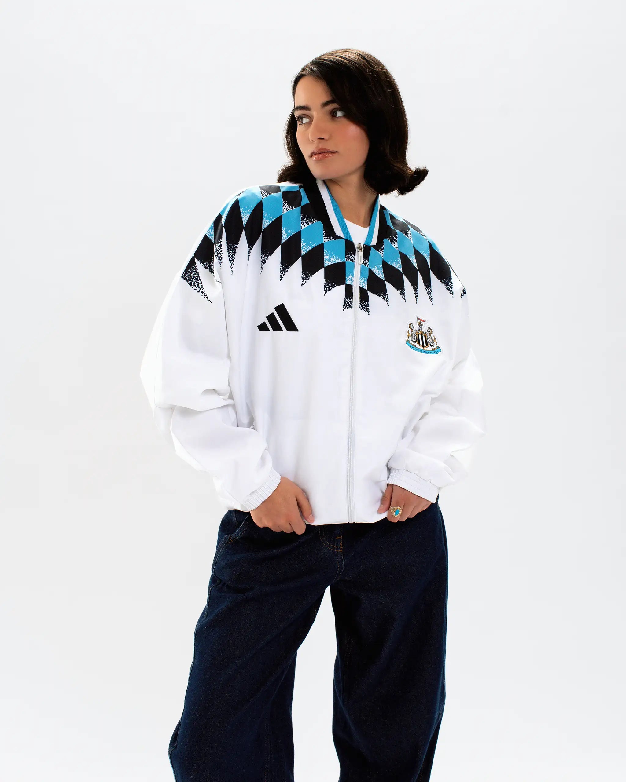 Newcastle United adidas White Stadium Track Top