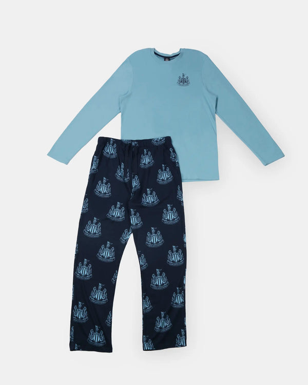 Newcastle United Men's Blue Crest Long Pyjama Set