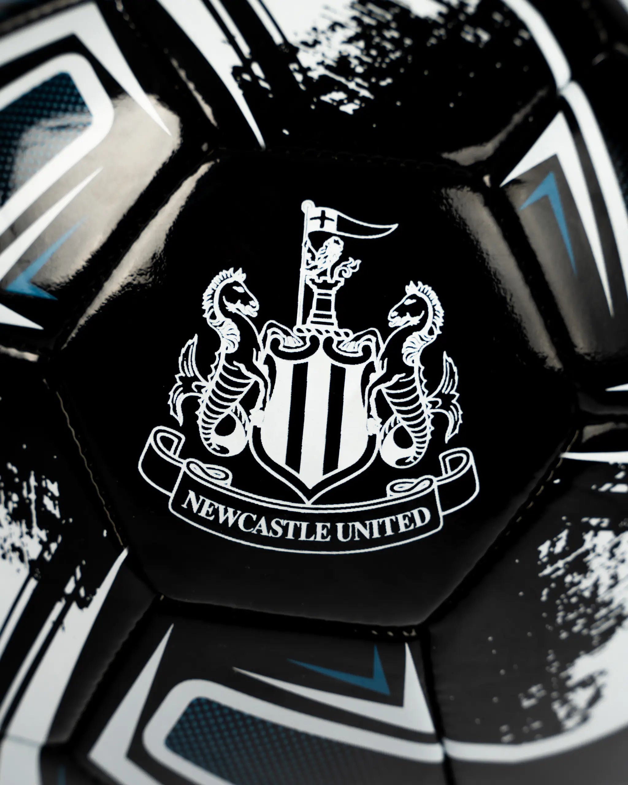 Newcastle United Size 5 Black Turbine Football