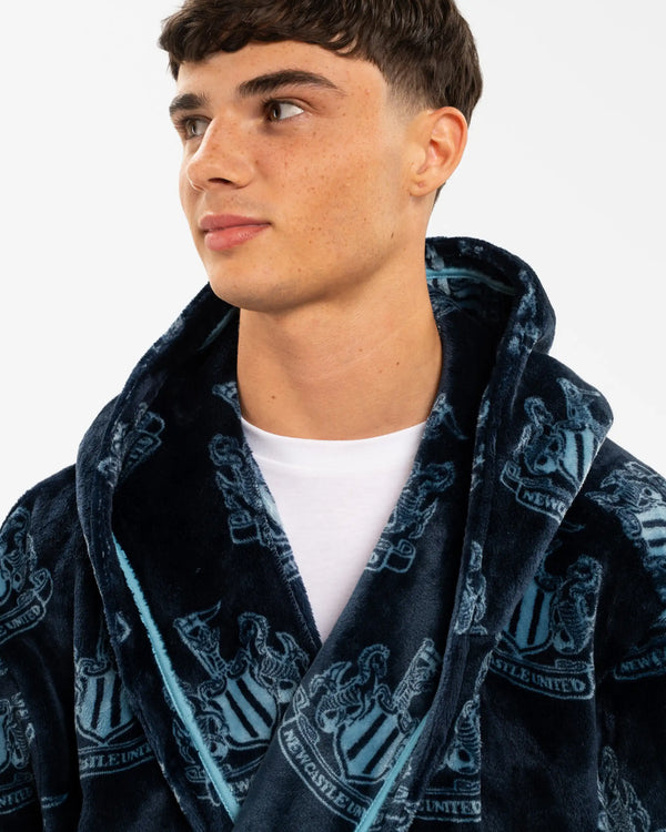 Newcastle United Adult's Blue Crest Dressing Gown