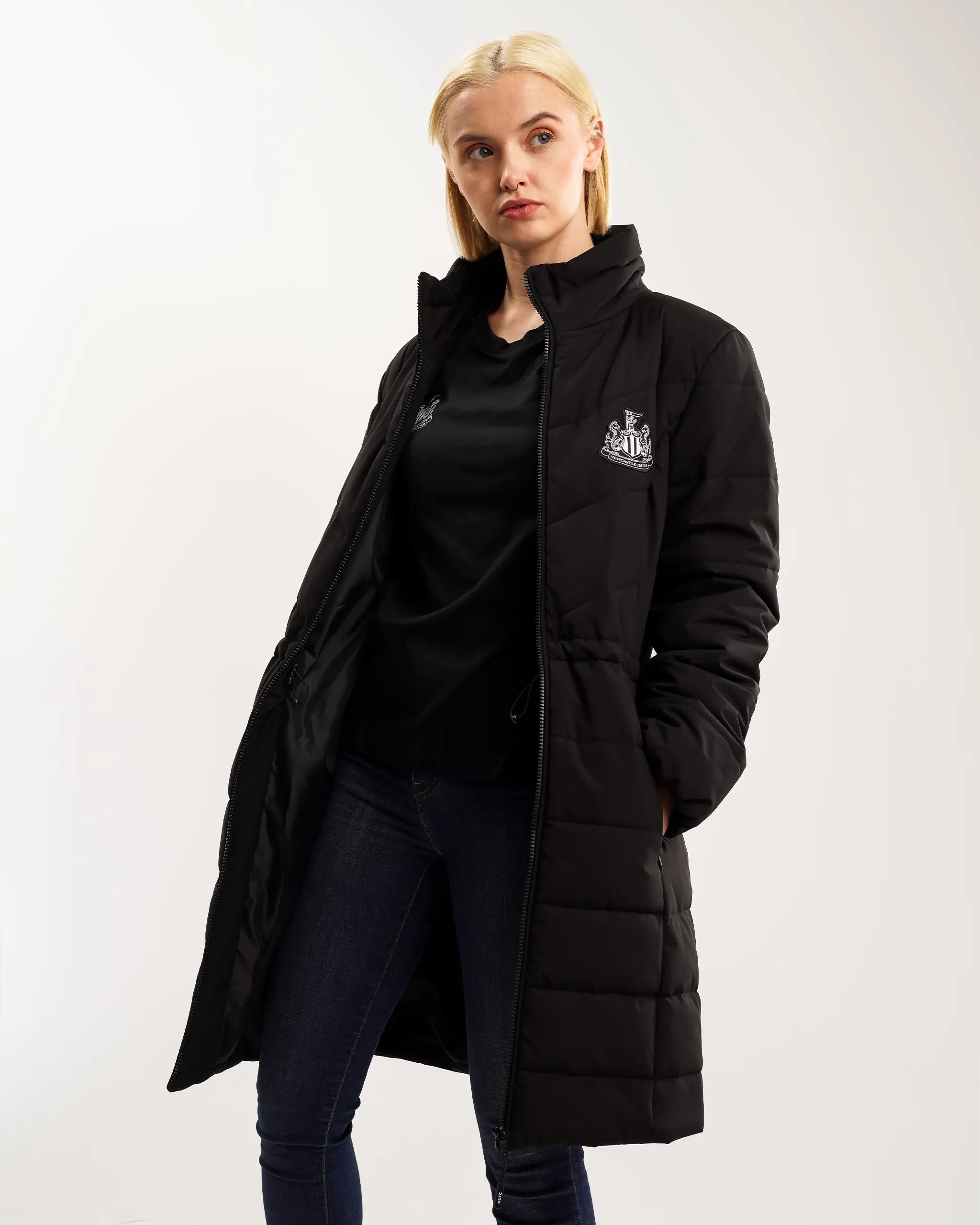 Black longline jacket online