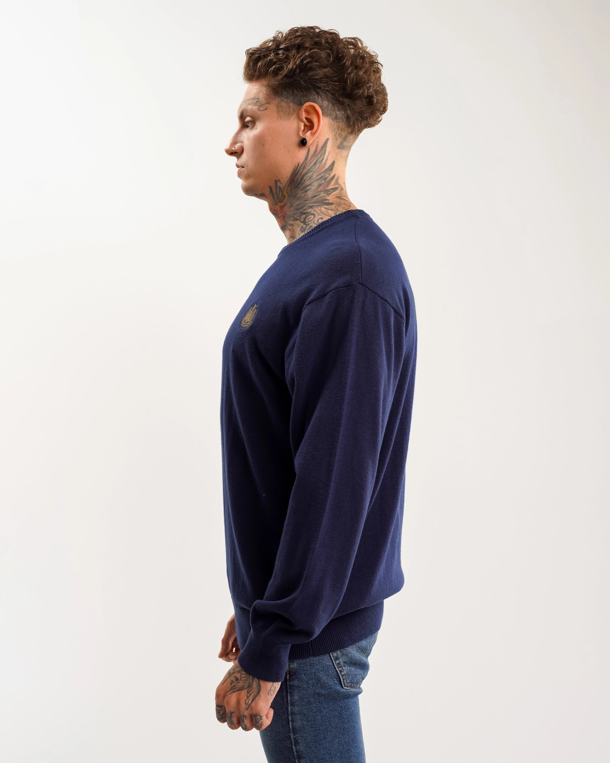 Newcastle United Men s Navy Crew Neck Knit Sweater