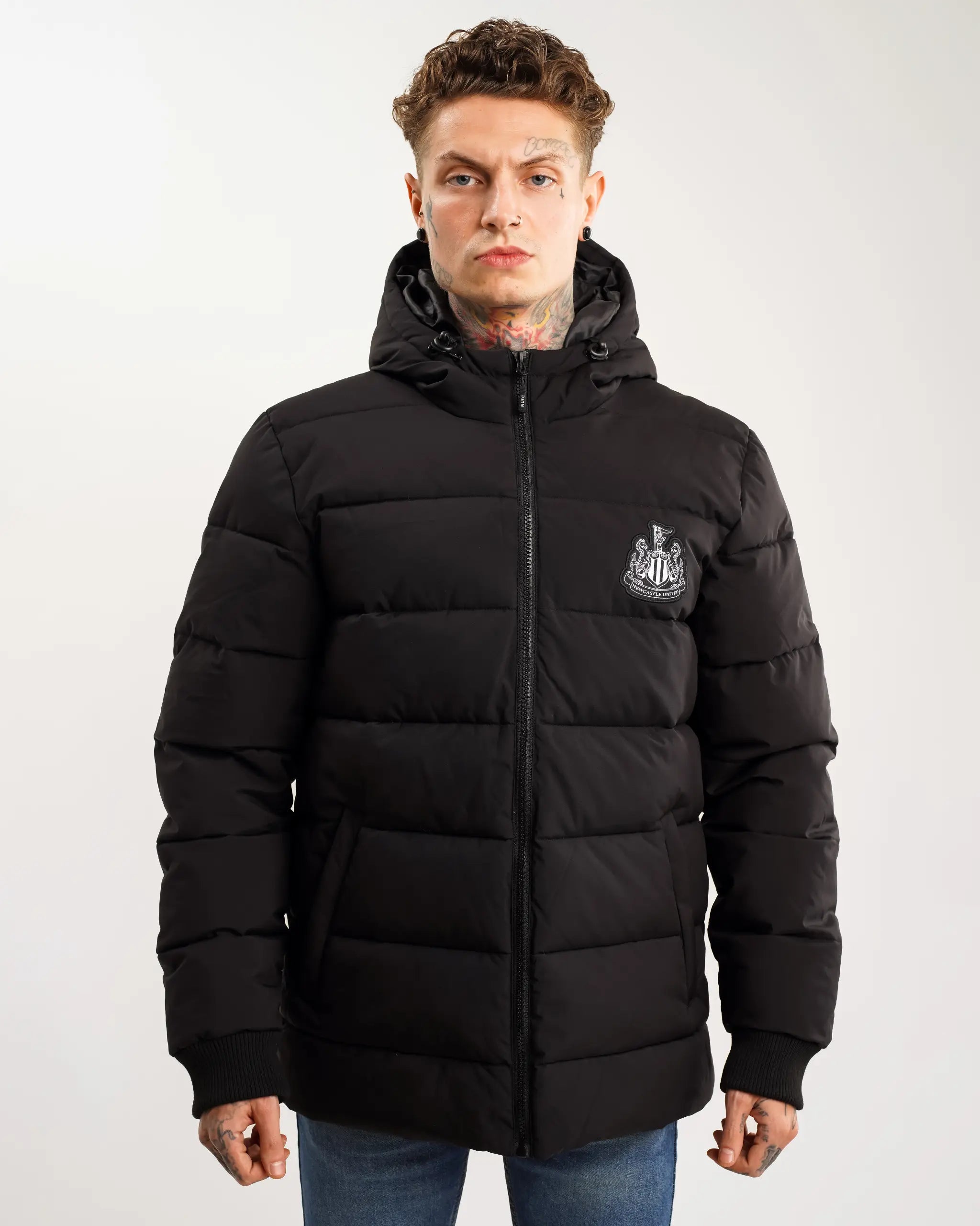 Short padded jacket black online