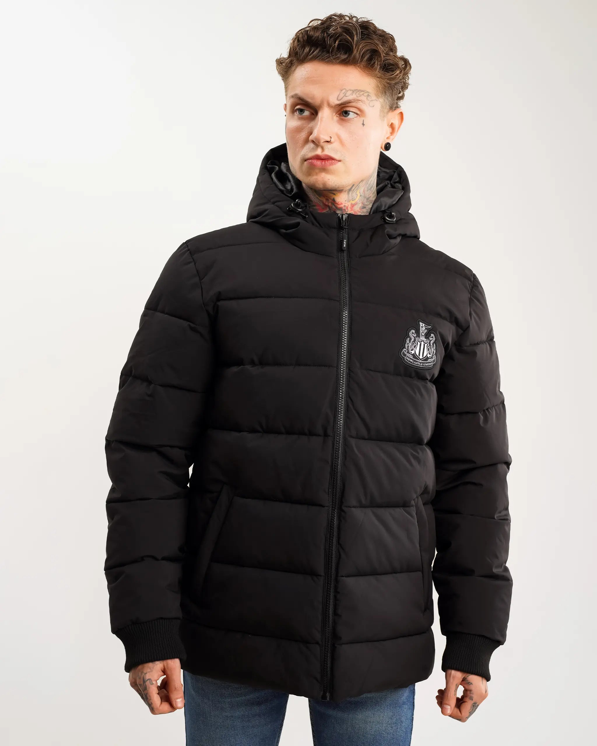 Newcastle United Men's Black Short Puffer Jacket