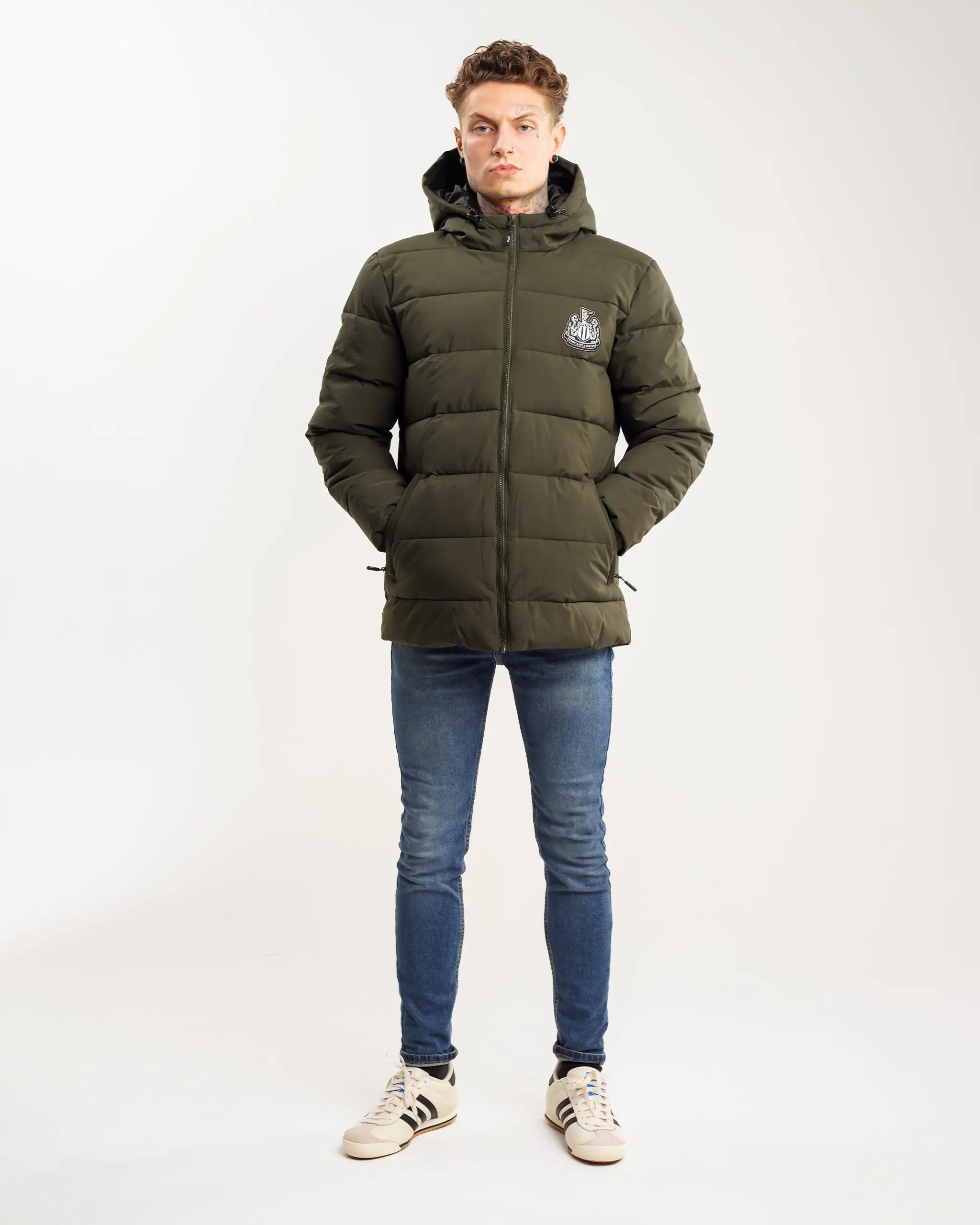 Newcastle United Men's Khaki Short Puffer Jacket