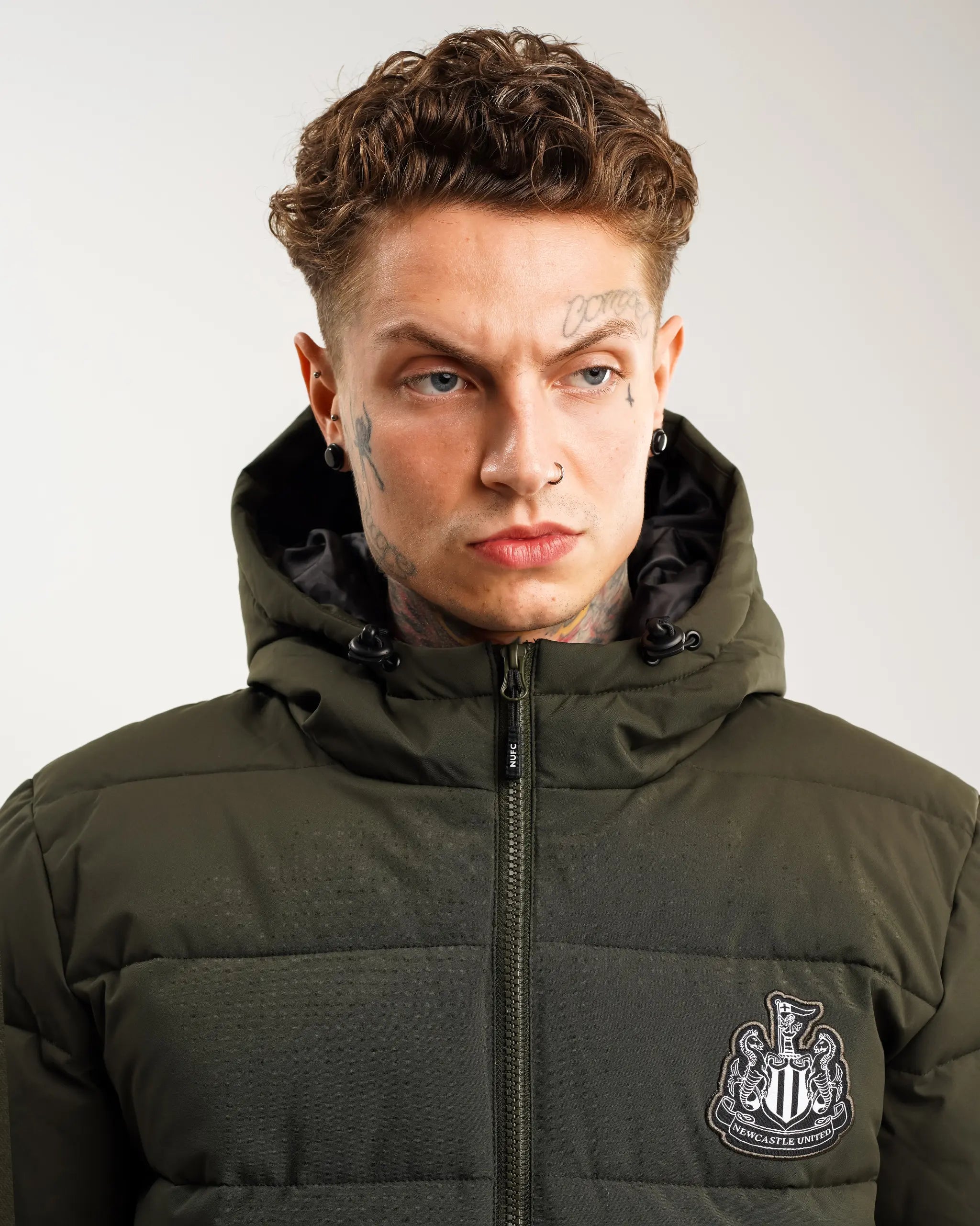 Newcastle United Men's Khaki Short Puffer Jacket