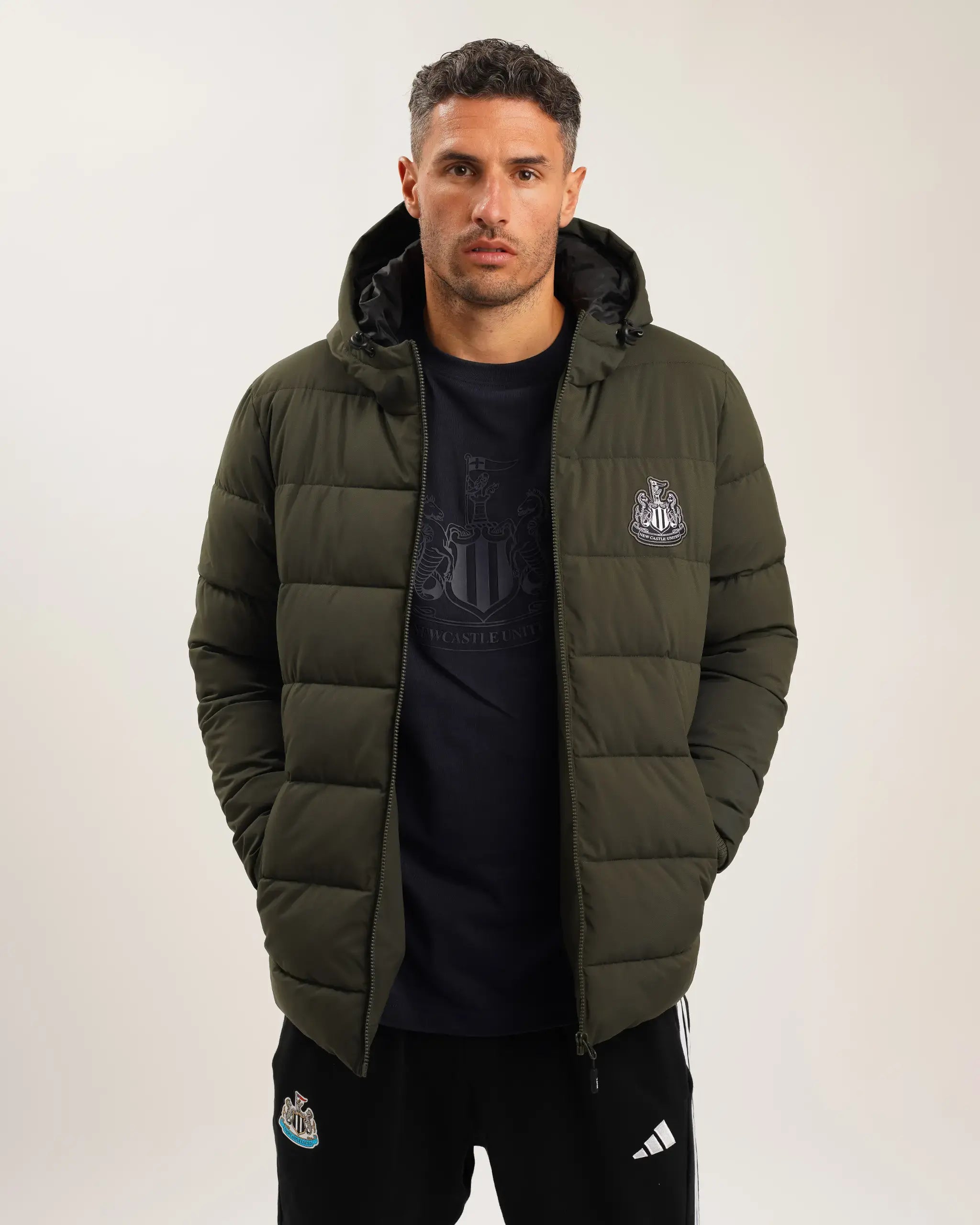 Newcastle United Men's Khaki Short Puffer Jacket