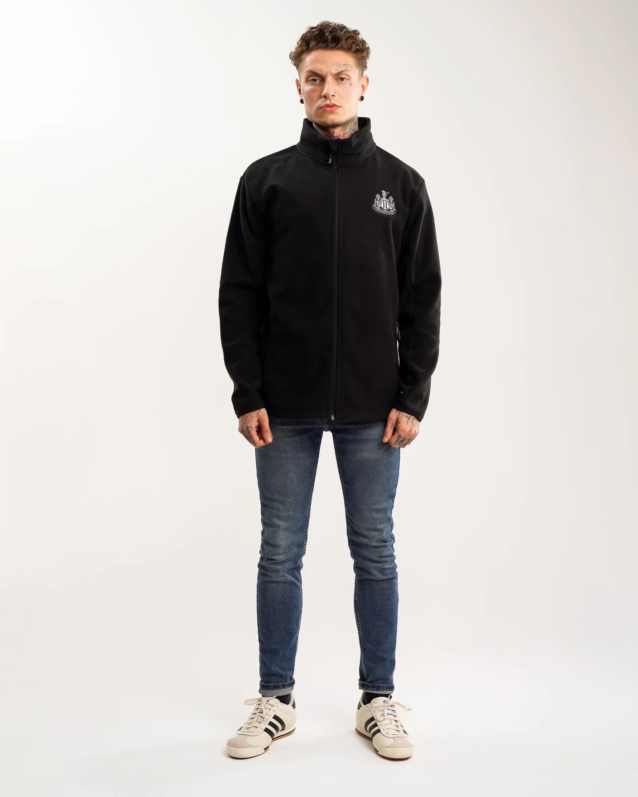 Newcastle United Men's Black Full Zip Fleece