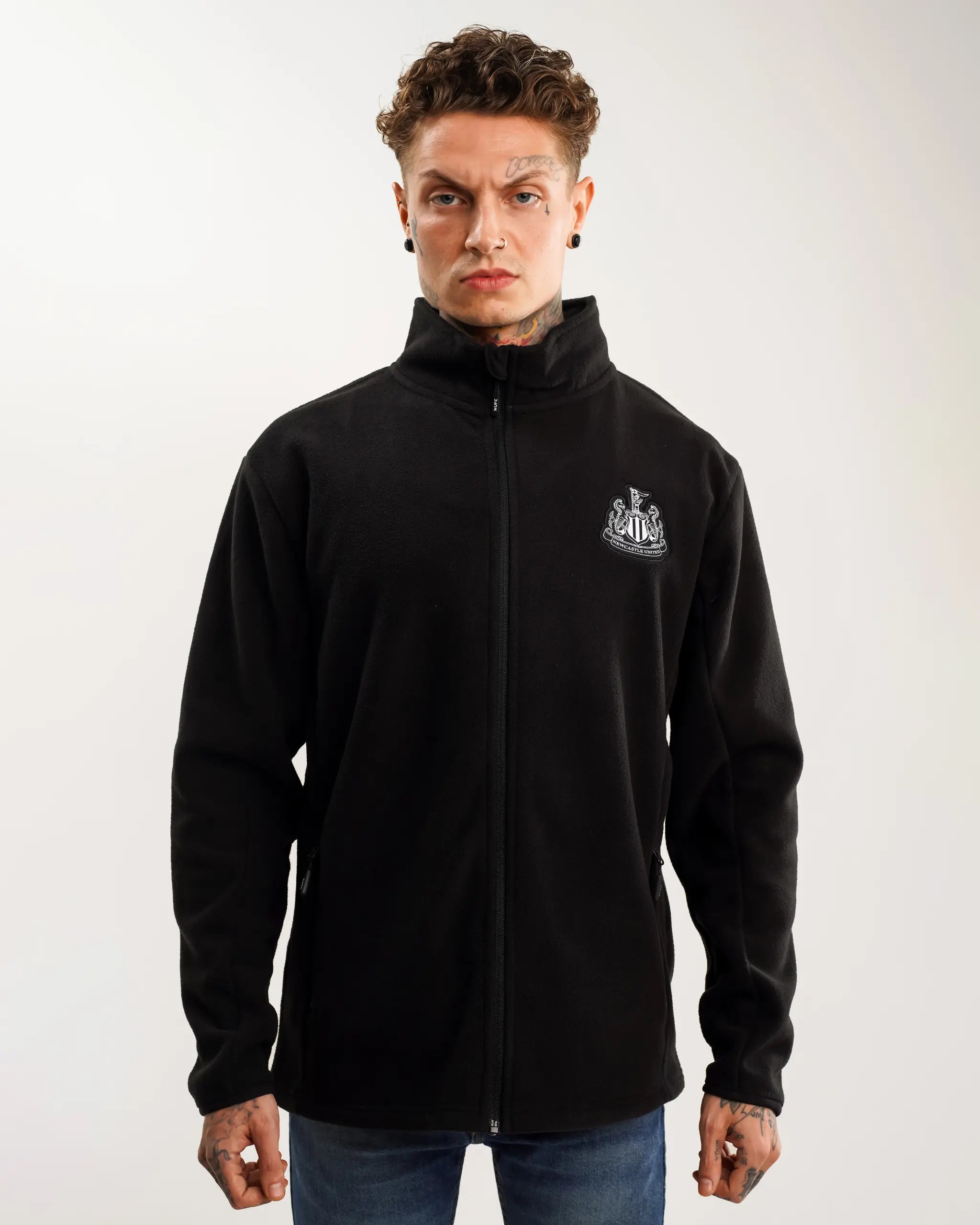 Newcastle United Men's Black Full Zip Fleece