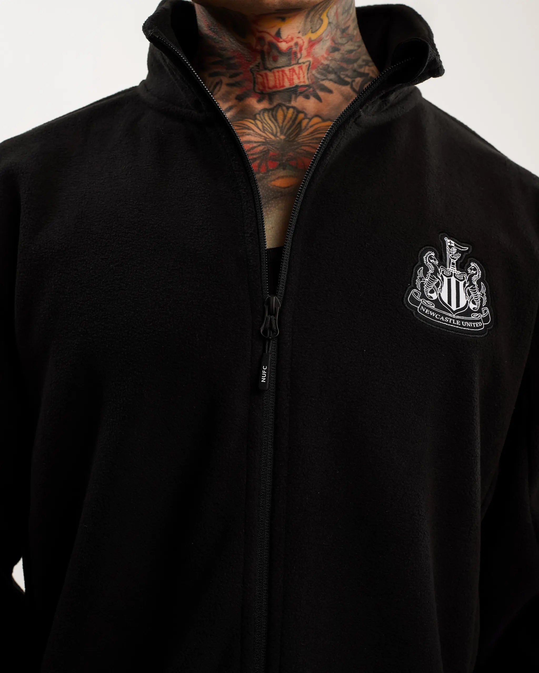 Newcastle United Men's Black Full Zip Fleece