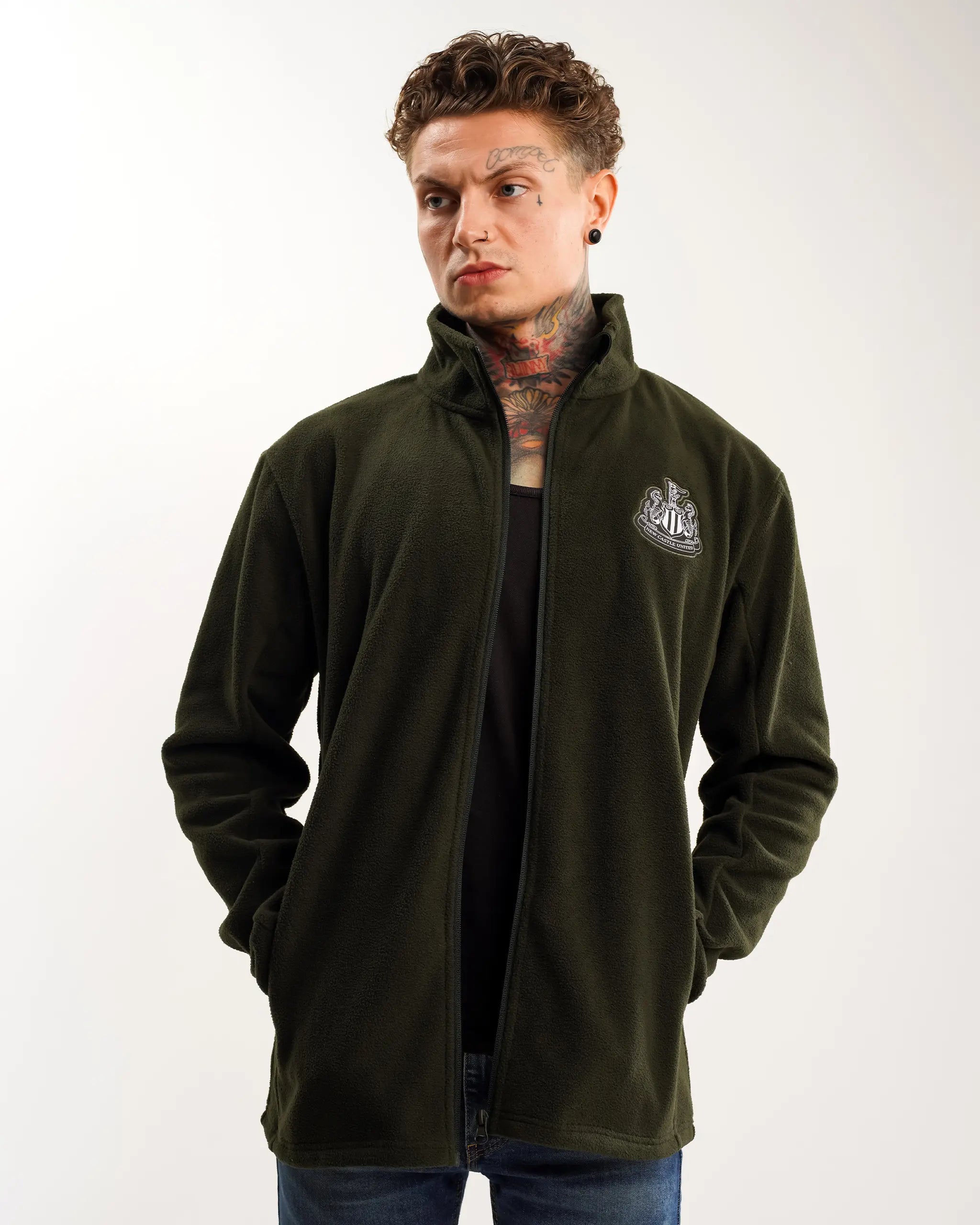 Newcastle United Men's Khaki Full Zip Fleece