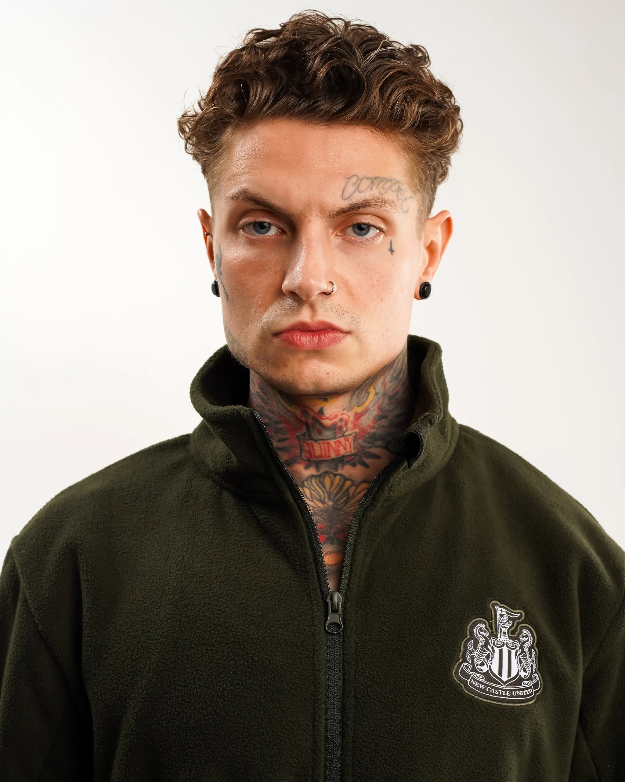 Newcastle United Men's Khaki Full Zip Fleece