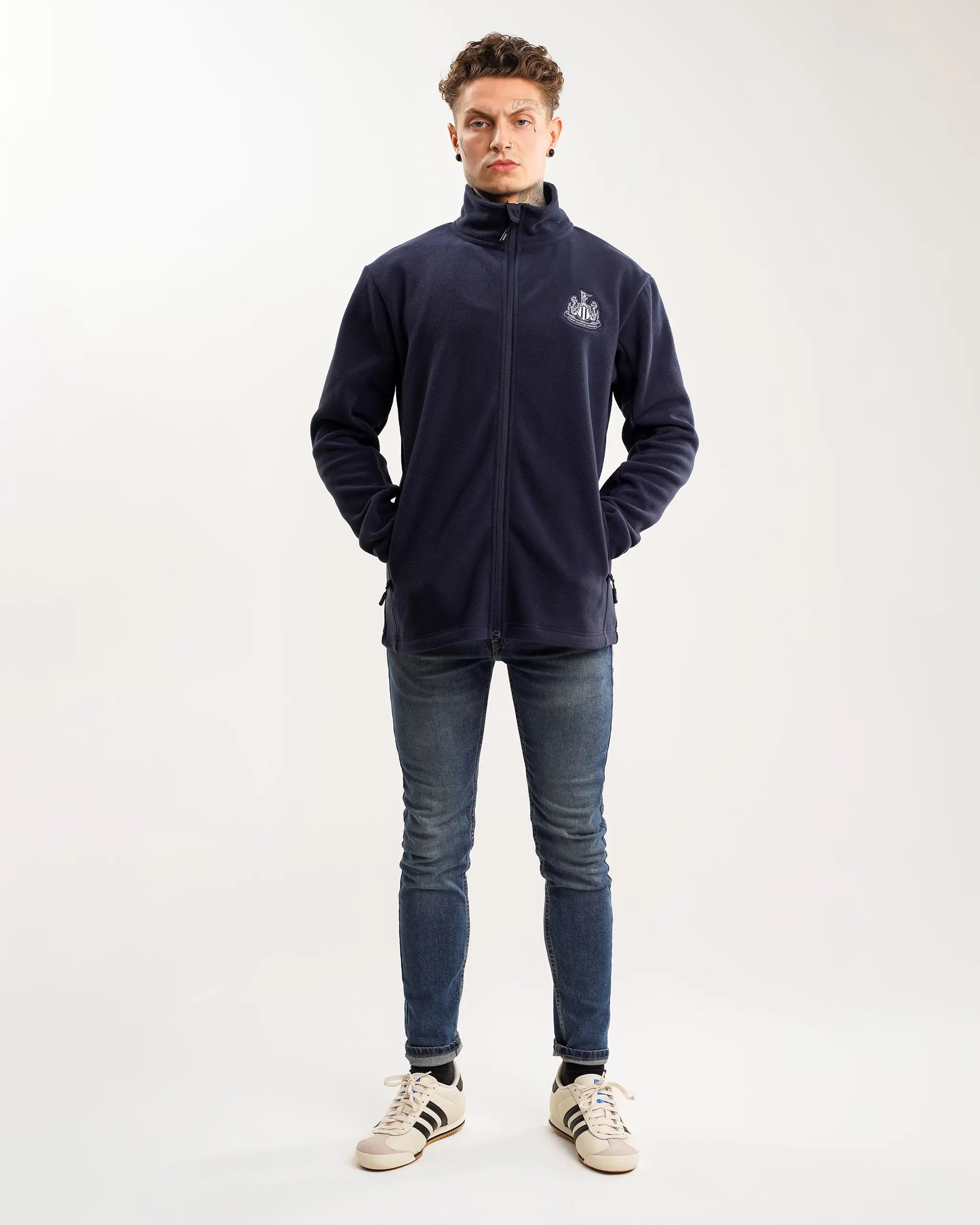 Newcastle United Men's Navy Full Zip Fleece