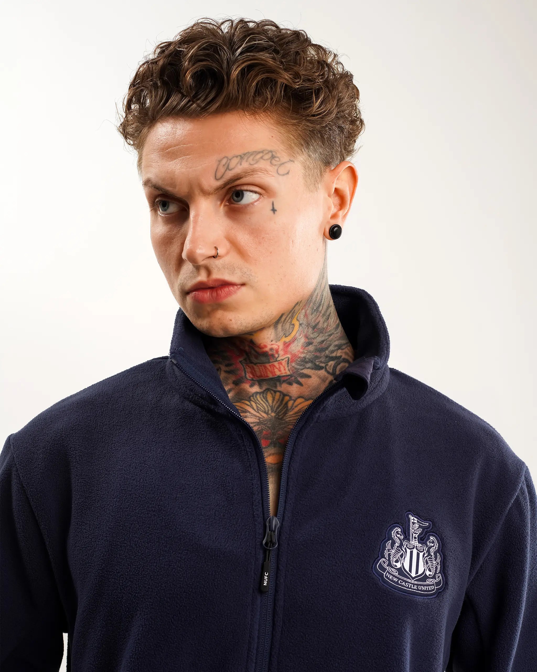 Newcastle United Men's Navy Full Zip Fleece