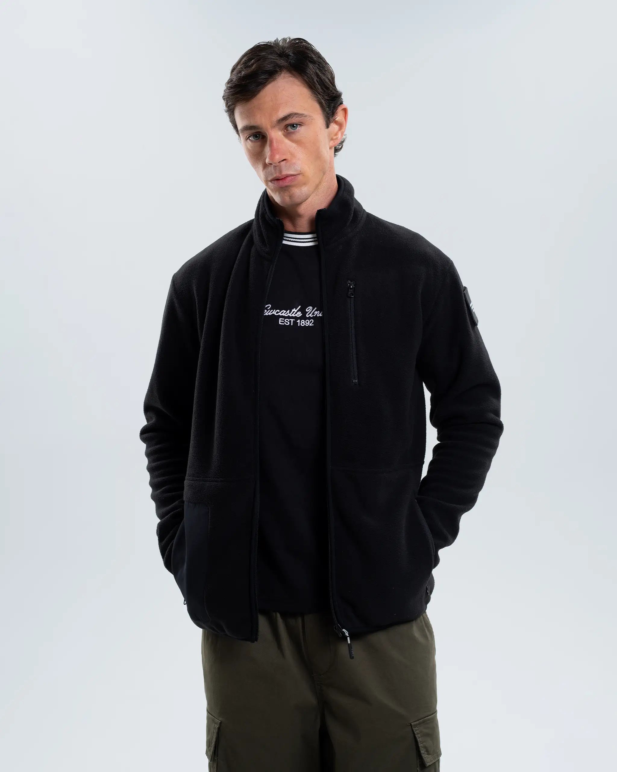 Newcastle United Black Zip Up Fleece Jacket