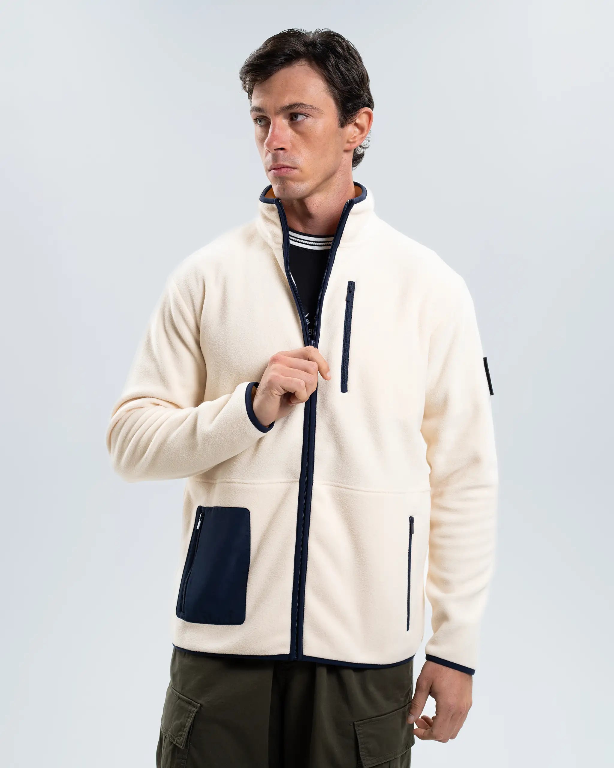 Newcastle United Cream Zip Up Fleece Jacket