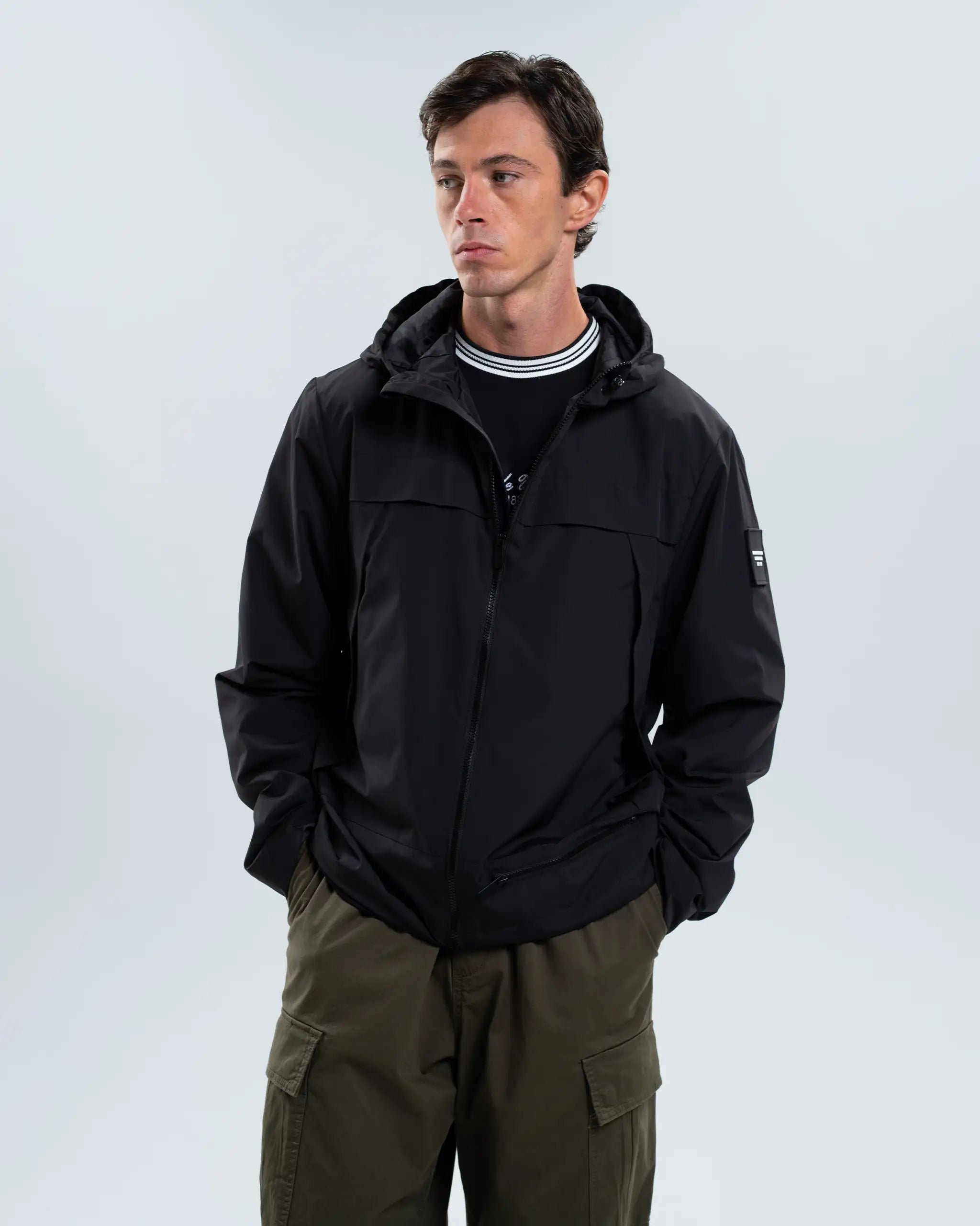 Newcastle United Black Hooded Shower Jacket