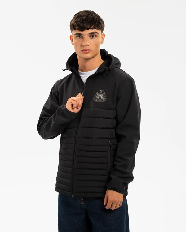 Newcastle United Black Hooded Hybrid Jacket