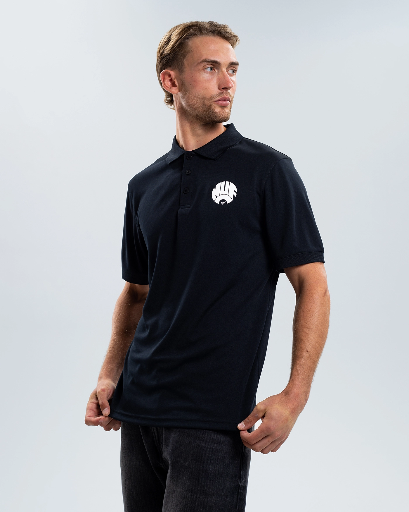 Newcastle United Black Tech Polo Shirt