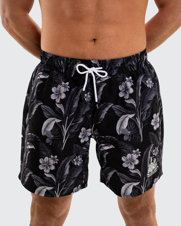 Newcastle United Men's Black Floral Swim Shorts