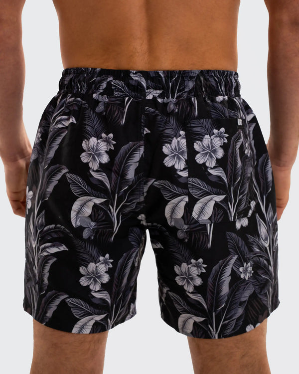 Newcastle United Men's Black Floral Swim Shorts