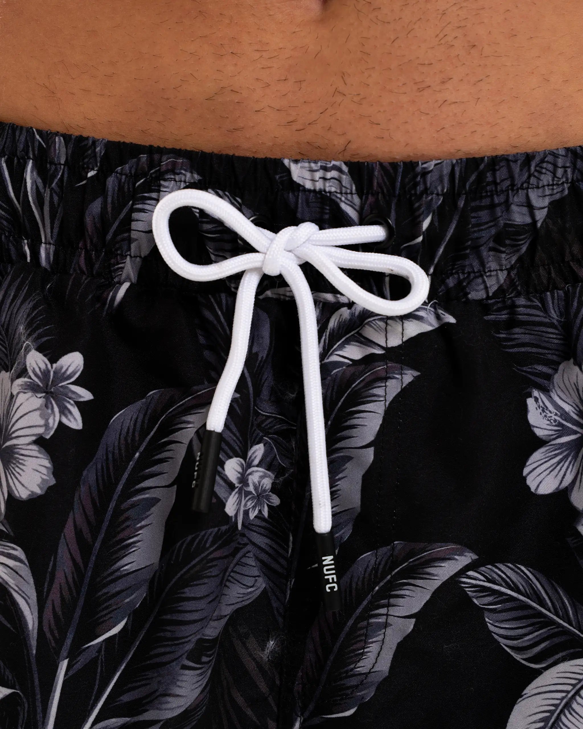Newcastle United Men's Black Floral Swim Shorts