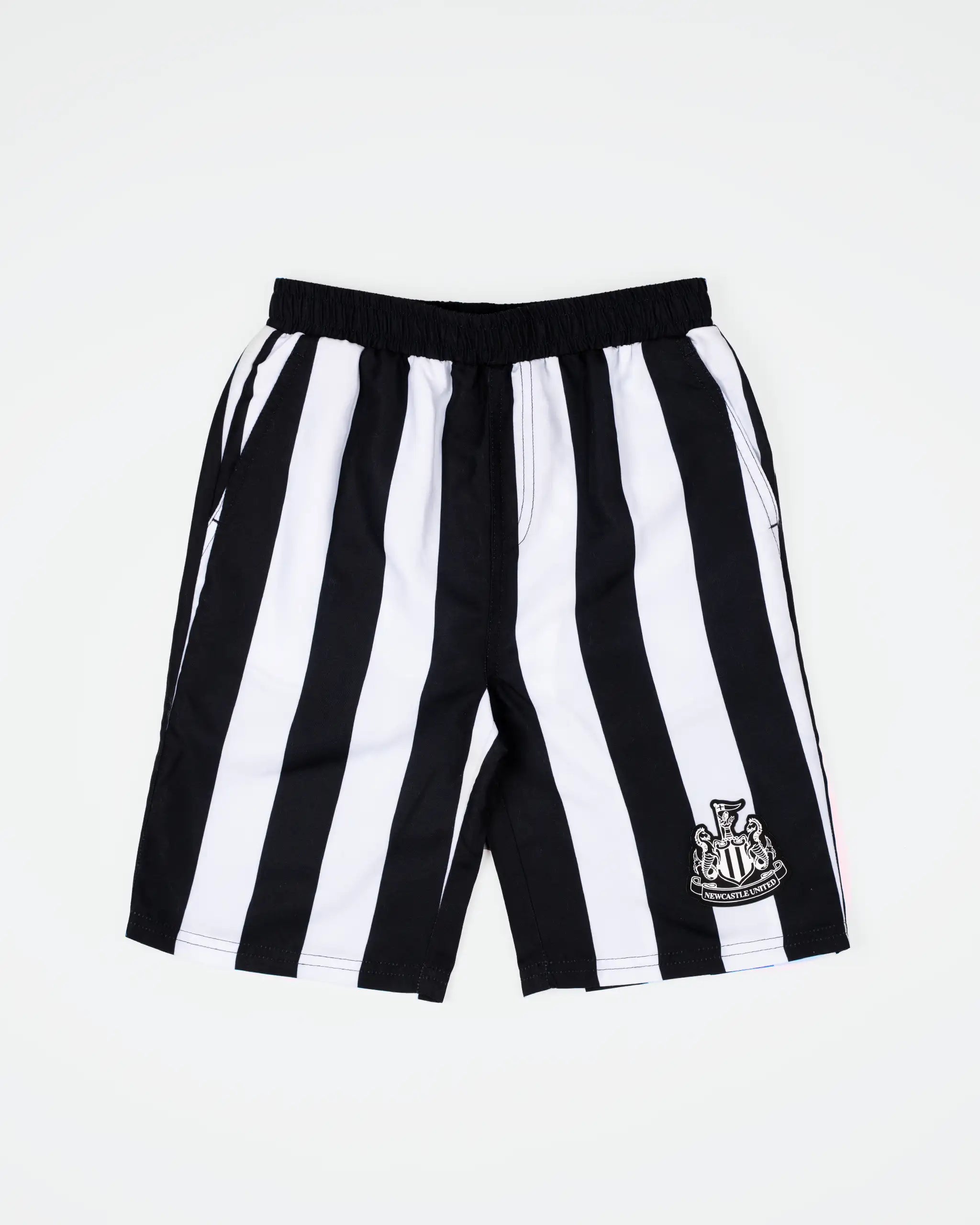 Newcastle United Men's Black & White Striped Swim Shorts