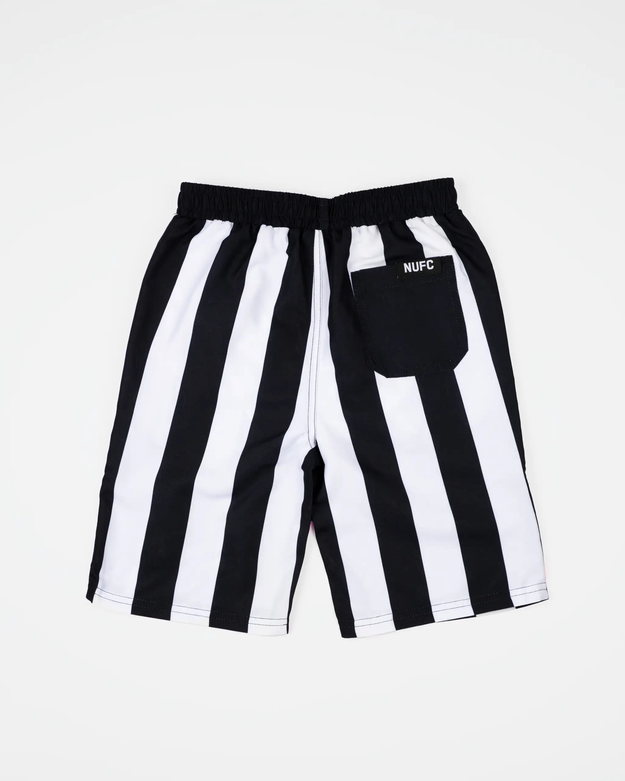 Newcastle United Kids' Black & White Striped Swim Shorts