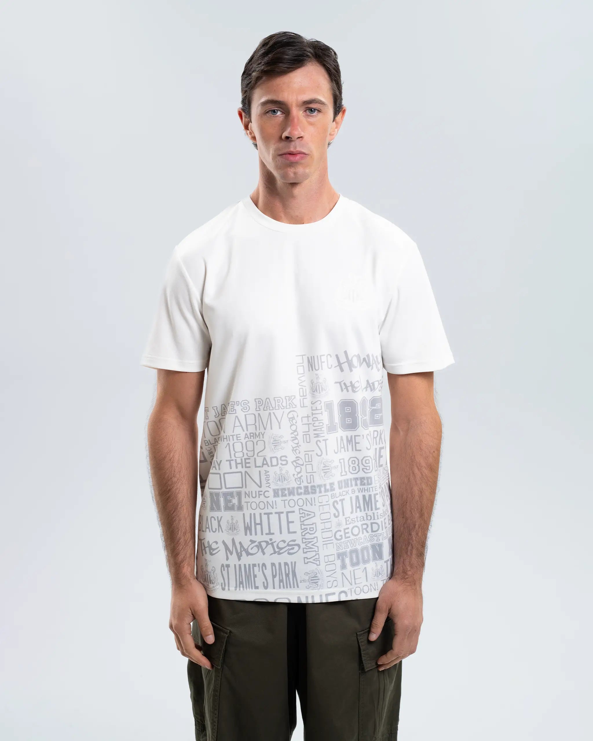Newcastle United White Graphic Slogan T-Shirt