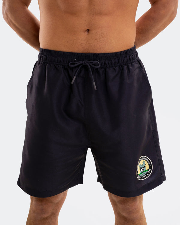 Newcastle United Men's Retro Crest Black Swim Shorts