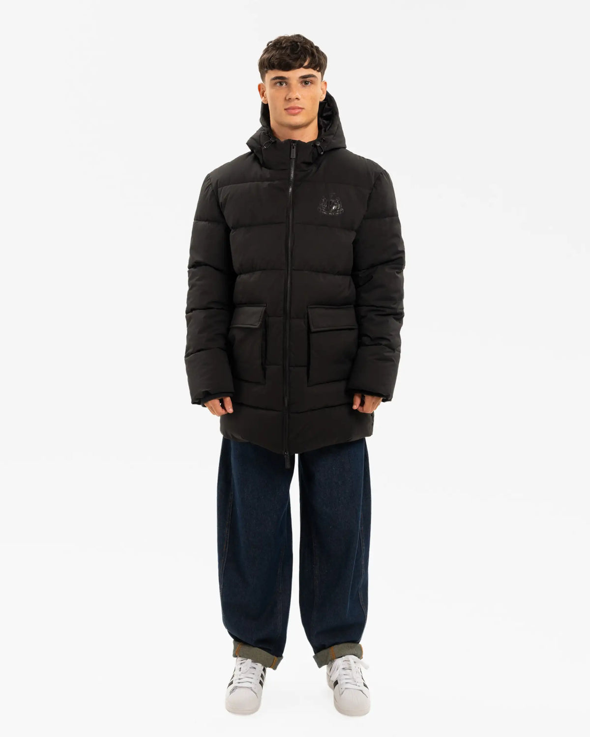 Newcastle United Men's Black Longline Puffer Jacket