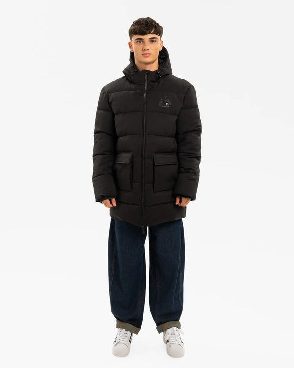 Newcastle United Men's Black Longline Puffer Jacket