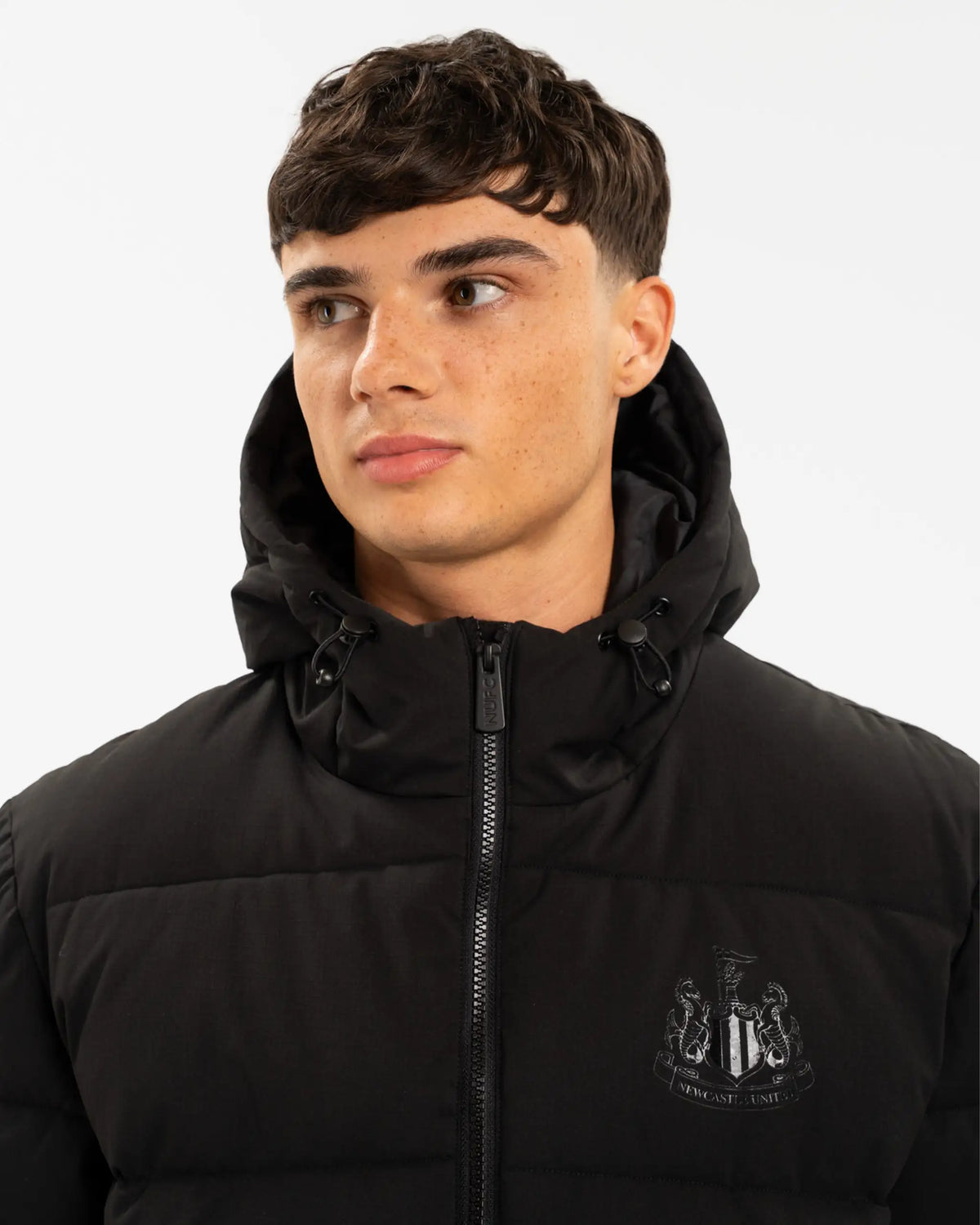 Newcastle United Men's Black Longline Puffer Jacket