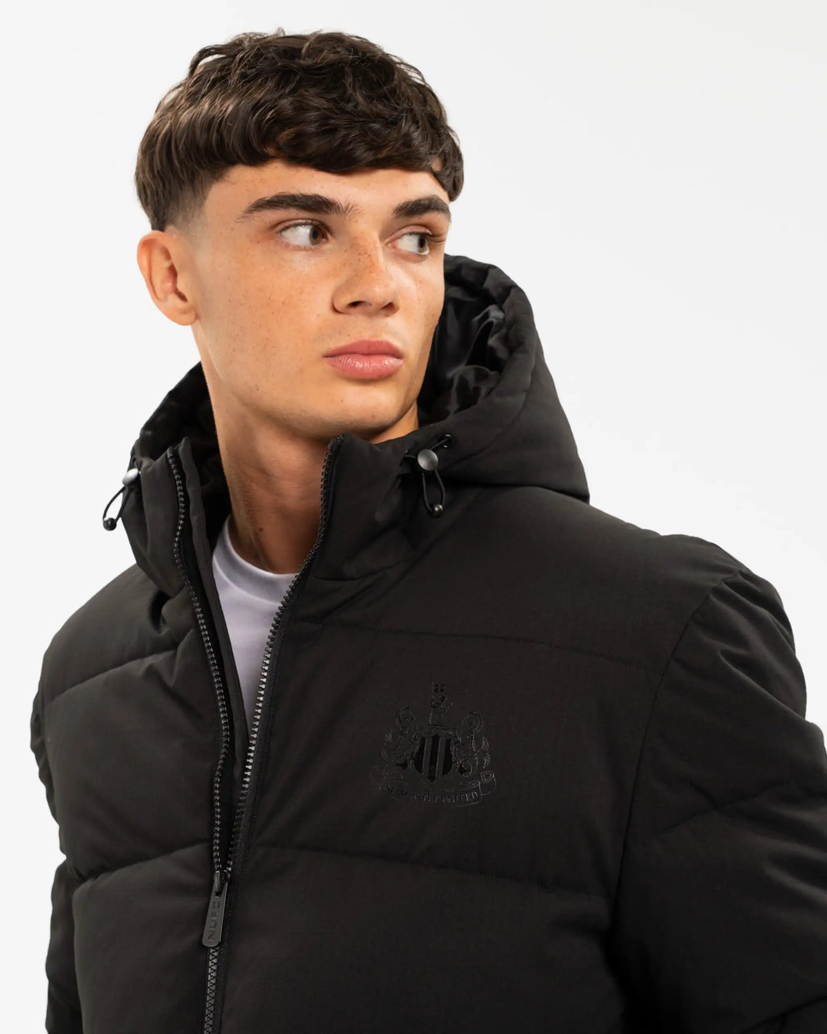 Newcastle United Men's Black Longline Puffer Jacket
