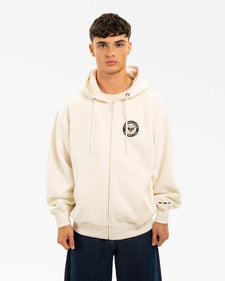 Newcastle United Men's Retro Crest Off-White Full Zip Stadium Hoodie