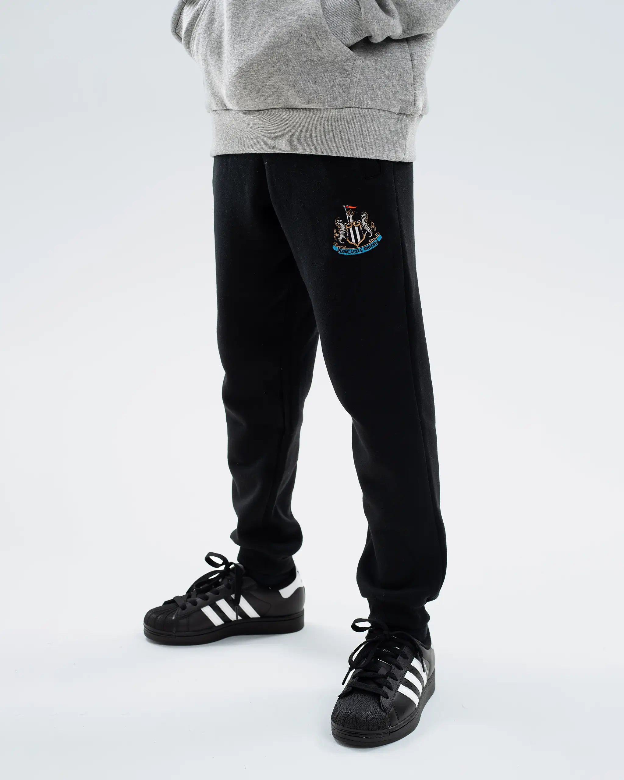 Newcastle United Kids' Essentials Range Black Fleece Jogger Bottoms