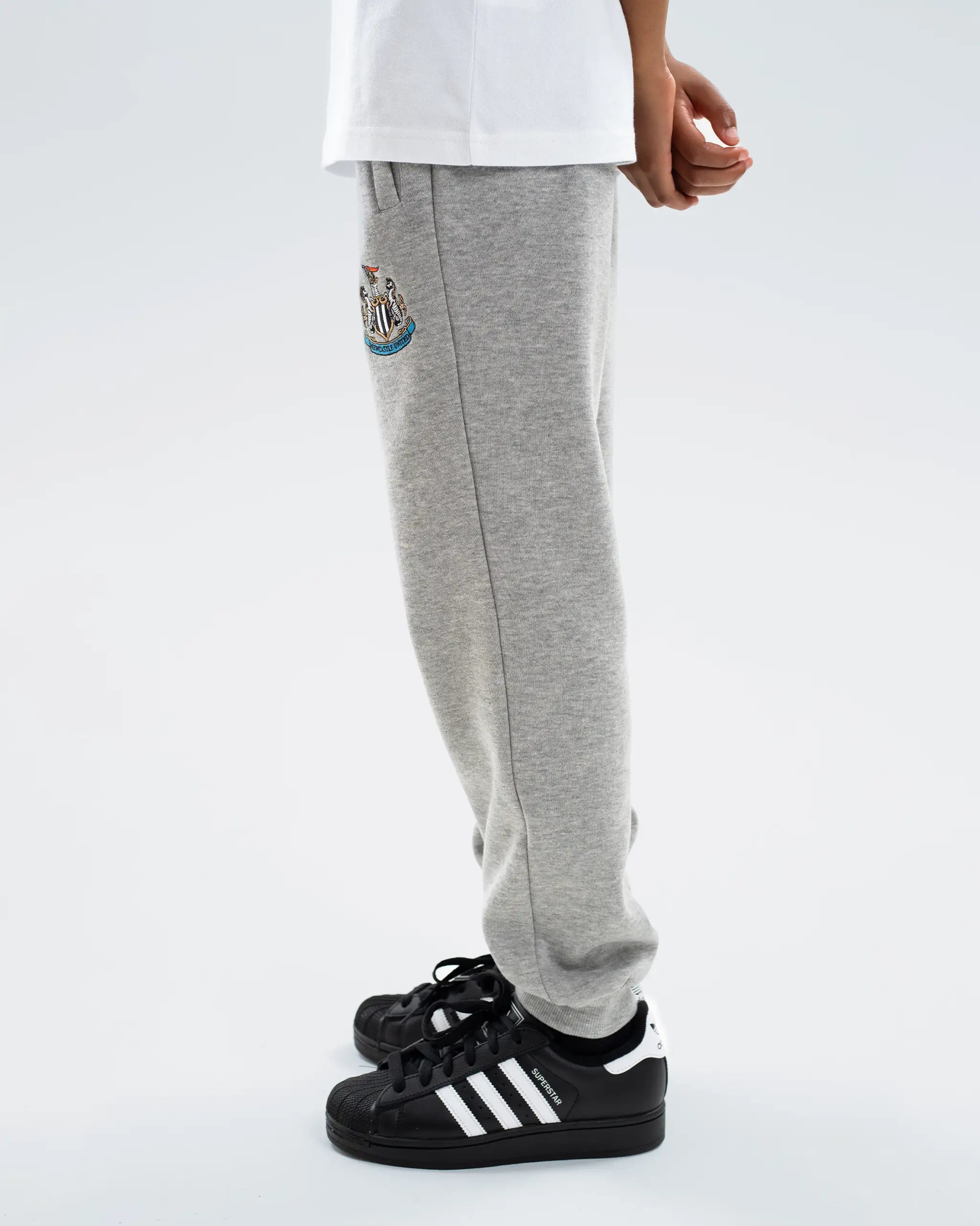 Newcastle United Kids' Essentials Range Grey Fleece Jogger Bottoms