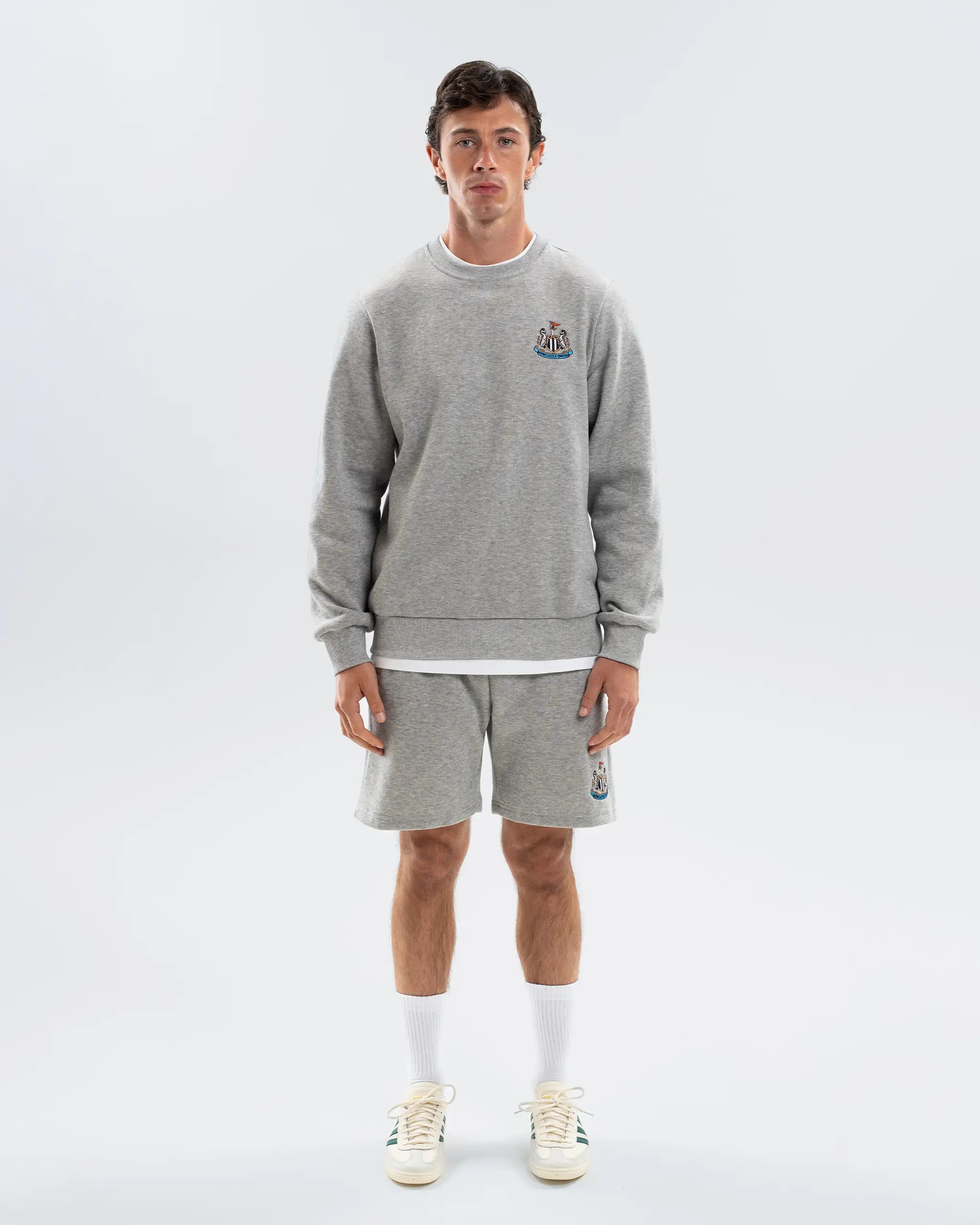 Newcastle United Men's Essentials Range Grey Crew Neck Sweater