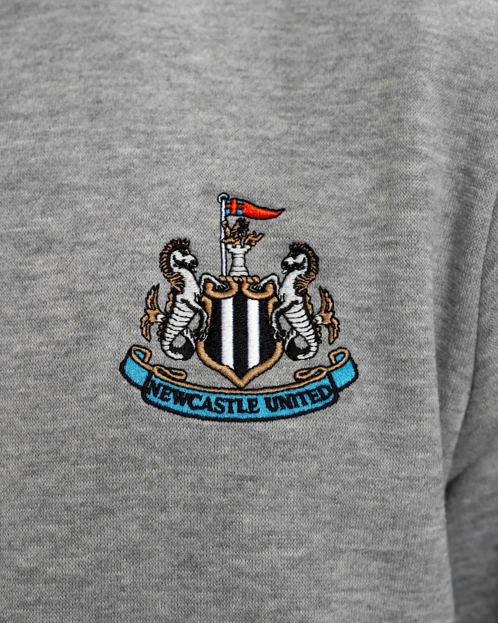 Newcastle United Men's Essentials Range Grey Crew Neck Sweater
