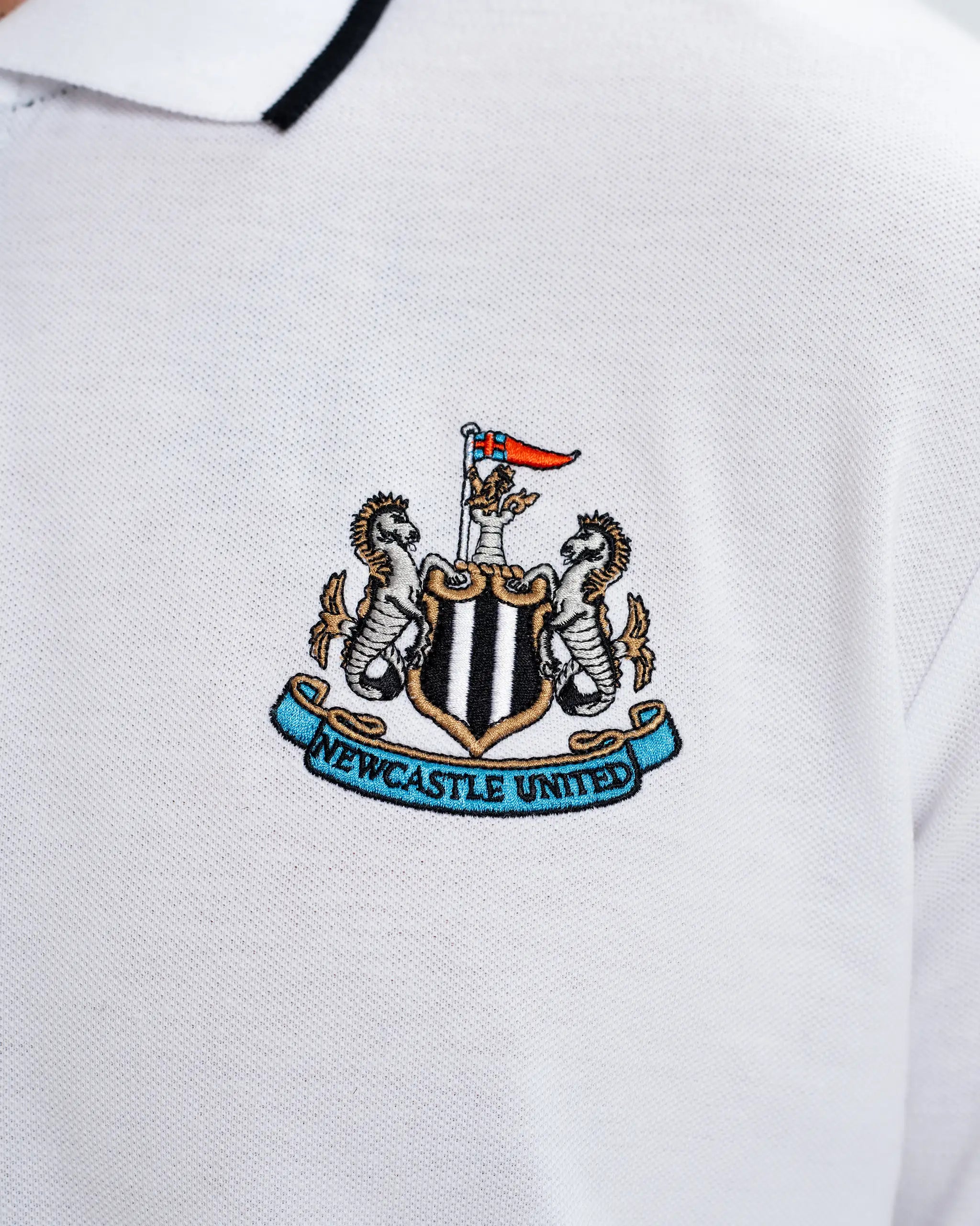 Newcastle United Men's Essentials Range White Polo Shirt