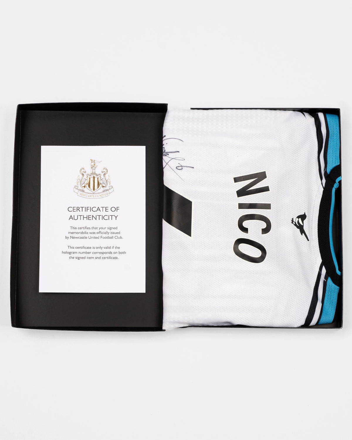 Newcastle United NICO G 26/27 Boxed Signed Authentic Home Shirt