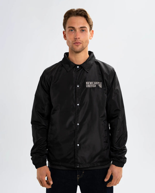 Newcastle United Men's Black Button Up Coach Jacket